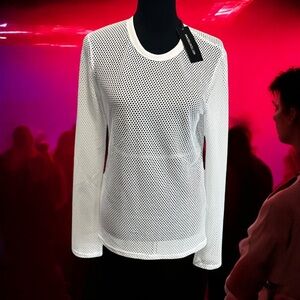 NWT DOLLS KILL CLUB EXX WHITE FISHNET MESH LONG SLEEVE TOP – DOLLS KILL – NWT